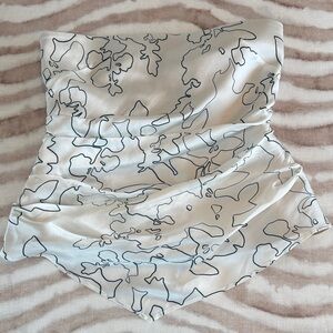 Strapless Handkerchief Hem Top